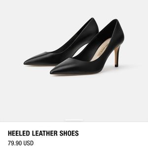 (SIOLD) ZARA Black Leather Heels
